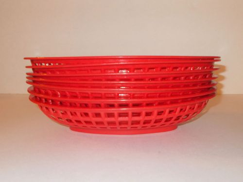 Restaurant Plastic Baskets Deli Bar Reusable Hotdog Fries Sub Holder Red 7