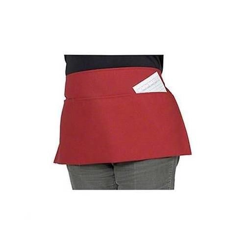 6 Waist Aprons RWA 743 B PKT Bright Red W/ Pockets Royal Industries