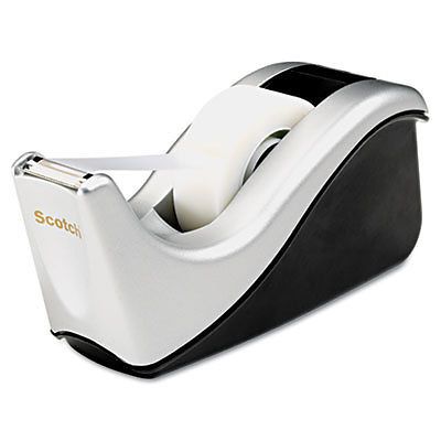 Value desktop tape dispenser, attached 1&#034; core, black/silver c60-st for sale