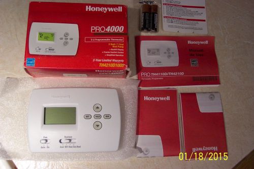 HONEYWELL PRO 4000  5-2 PROGRAMMABLE THERMOSTAT, 2 HEAT/1 COOL, HEATPUMP NEW!