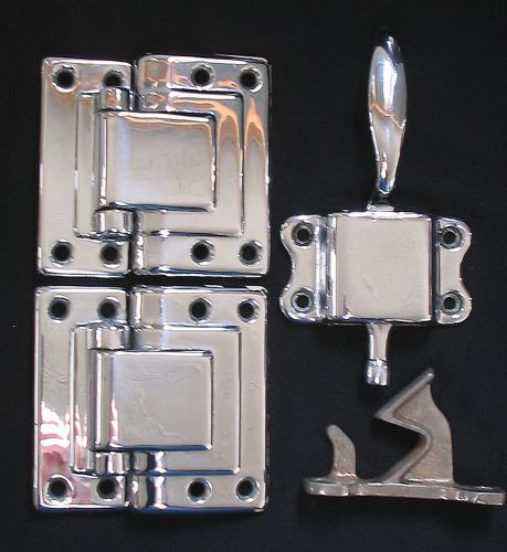 Vintage refrigerator walk-in cooler / freezer door art deco hinges &amp; latch for sale