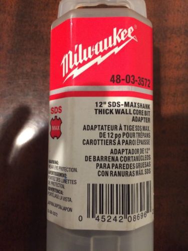 Milwaukee 48-03-3572 model SDS-Max Thick-Wall Core Bit 12&#034; Adapter Sha