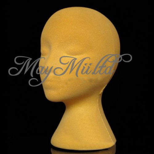 Fashion Gold Foam Dummy Wig Hat Cap Display Stand Mannequin Head Female W