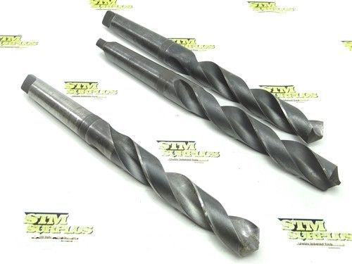 LOT OF 3 HSS 4MT HEAVY DUTY TWIST DRILLS 1-5/16&#034; TO 1-19/64&#034; MORSE