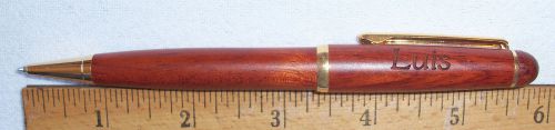 PERSONALIZED &#034;LUIS&#034; LASER ENGRAVED ALASKA &amp; EAGLE ROSEWOOD CLIP BALLPOINT PEN