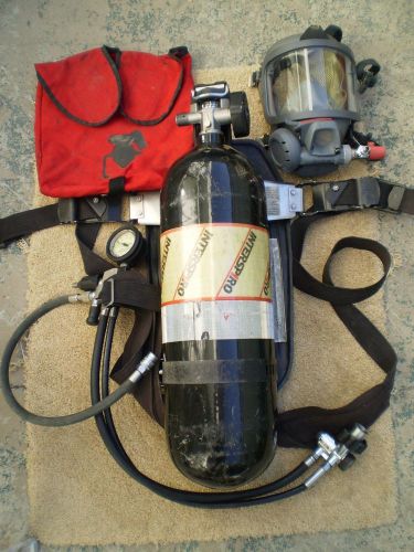 &lt;&lt; INTERSPIRO COMPLETE SCBA SET UP - TANK - HARNESS -  - GAUGE - SPIROMATIC  &gt;&gt;