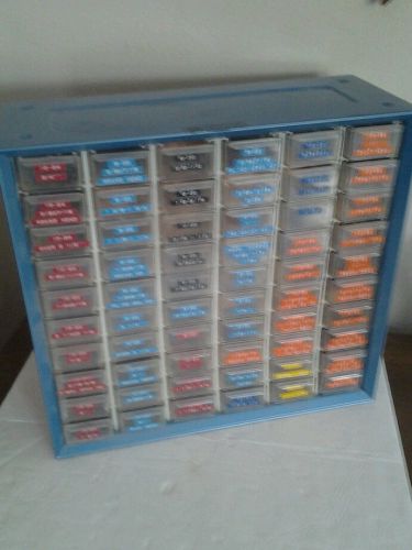 Vintage Akro-Mills Metal Storage Bin Cabinet 60 Drawer Industrial Organizer