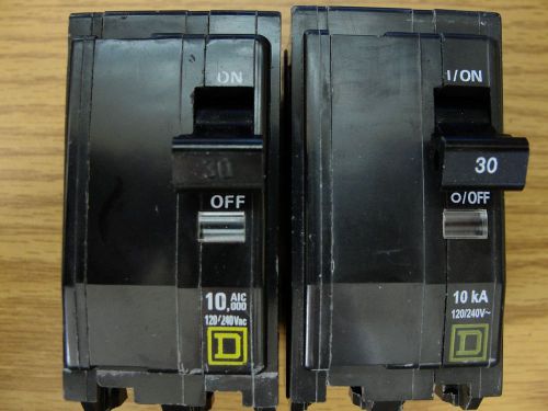 SQUARE D QOB230 30 AMP 270 VOLT 2 POLE CIRCUIT BREAKER USED