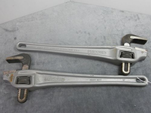 Pair 18&#034; Ridgid Aluminum Offset  Pipe Wrenchs