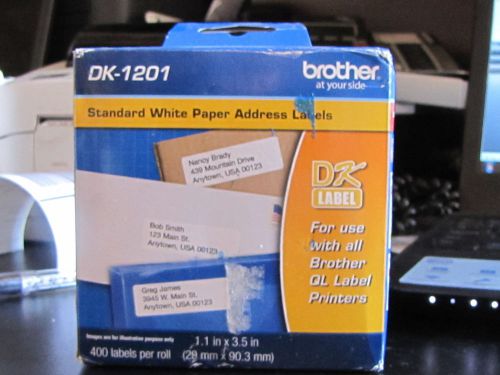 Brother dk-1201 die cut address labels 800 labels (2 boxes 400 labels each) for sale