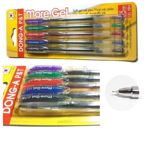 Donga Gel Ink Roller ball Pen 0.5mm 5Color ( Black Blue Red Green Violet )