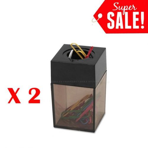 2x Paper Clip Dispenser Magnetic Holder 3 x 2 x 2 for office school home new BK