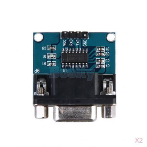 2x DC3.3-5V RS232 Serial Port To TTL Converter Module Board MAX3232 Chip w cable