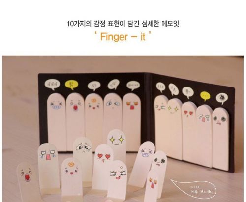 Cute 200 Pages Ten Fingers Sticker Post-It Bookmark Flags Memo Sticky Notes pads