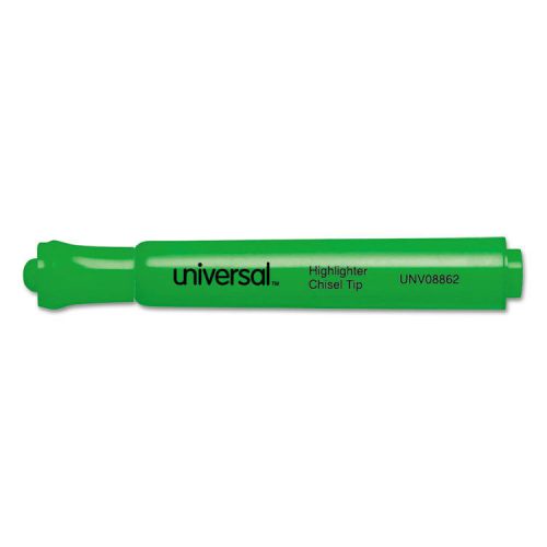 Desk highlighter, chisel tip, fluorescent green, 12/pk for sale