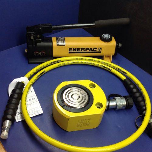 ENERPAC RSM500 P142 HYDRAULIC PUMP CYLINDER SET 50 TON LOW HEIGHT FLAT JAC NICE!