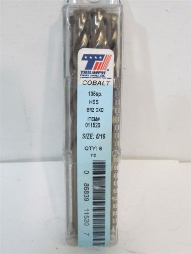 Triumph Twist Drill Co. 011520, 5/16&#034; Cobalt, Jobber Length Drill Bit - 6 each