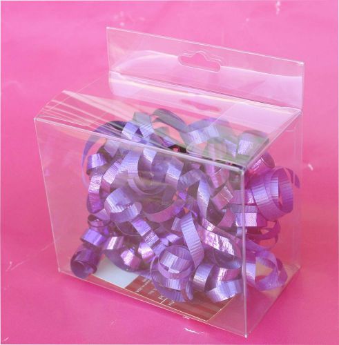 50 pcs  4-5/16x2-3/8x3-9/16&#034; clear plastic pvc box w/ hang tab retail display for sale