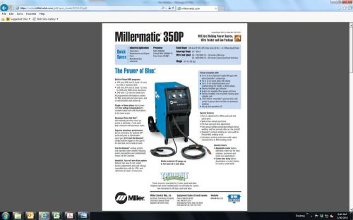 Miller matic 350P 907300 MIG Welder