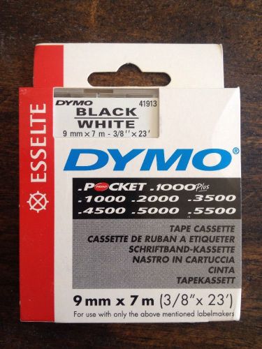 Dymo Tape for Label Makers 3/8&#034;x23&#039; Black/White #41913