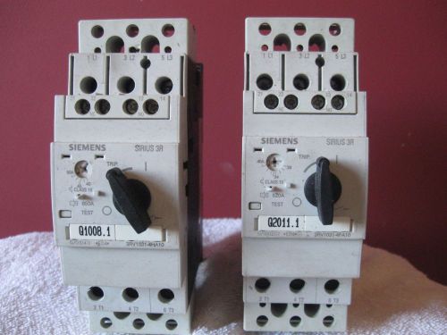 (2) Siemens 3RV1031-4BA10 Motor Starter Protector 20 Amp, 3 Pole Sirius 3R