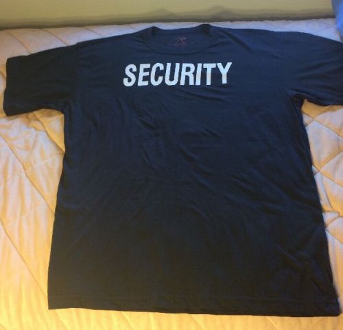 New Lot Of 2 Security Black T-Shirts By Rothco. Size XL &amp; 2XL