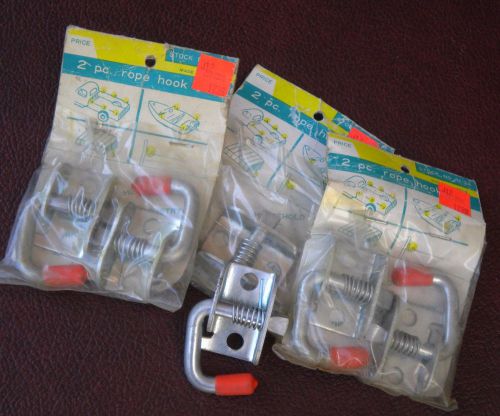 Three two packs of sentora hardware spring loaded rope or tarp hooks brackets for sale