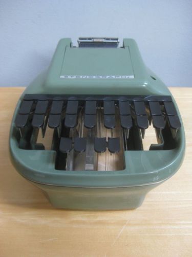 VINTAGE AVOCADO GREEN STENOGRAPH REPORTER MODEL SHORTHAND MACHINE STENOGRAPHER