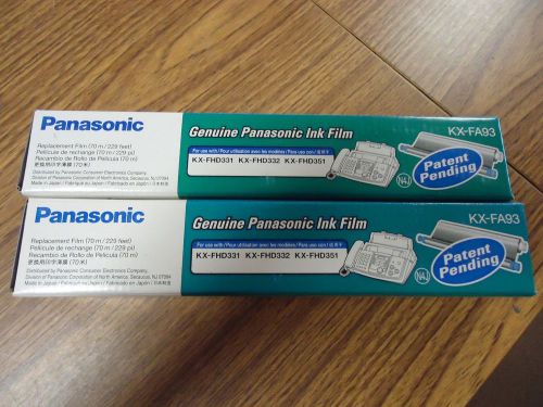 Genuine Lot 2 Panasonic KX-FA93 KXFA93 Ink Film Cartridges FHD331 FHD332 FHD351