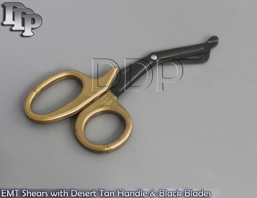 EMT Shears with Desert Tan Handle &amp; Black Blades Surgical Instruments