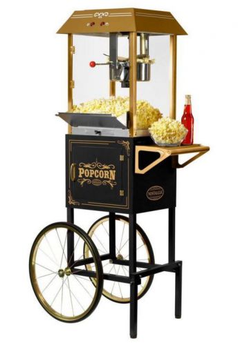 Nostalgia 59&#034; tall old fashioned movie time popcorn cart popping machine for sale