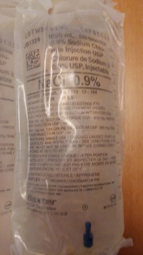 Baxter 6 x 1000ml NaCl Sodium Chloride IV Bag - NEW &amp; SEALED 2016