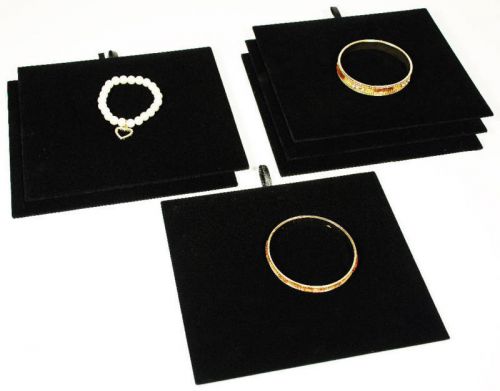 6 TRAY INSERT PAD BLACK VELVET JEWELRY DISPLAY BRACELET