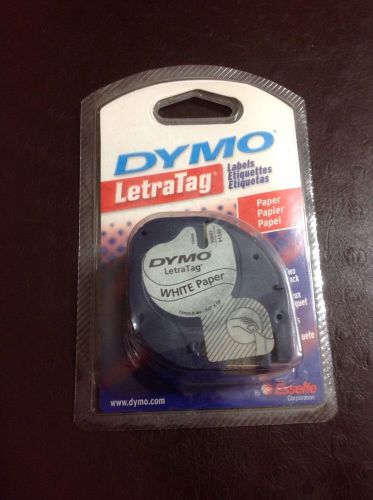 DYMO 10697 Self-Adhesive Paper Tape for LetraTag Label Makers, 1/2-inch, White,