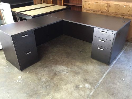 Single pedestal contemporary executive laminate l shape office desk for sale