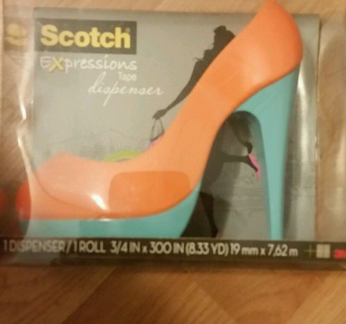 Scotch Tape Dispenser High Heel Shoe Orange Blue