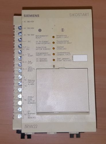 # Siemens Sikostart 3RW22 3RW2223-1AB05 3RW22231AB05 SOLID-STATE MOTOR STARTER