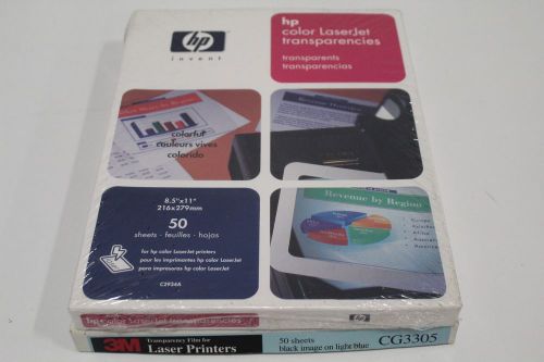 Set of (2) 3M, HP Color LaserJet Transparencies Film 50 Sheets CG3305 C293A