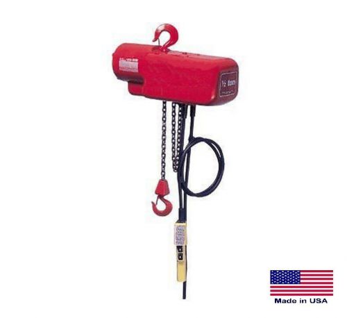 Chain hoist electric - industrial - 1000 lb cap - 1/2 hp - 115/230v - 15 ft lift for sale