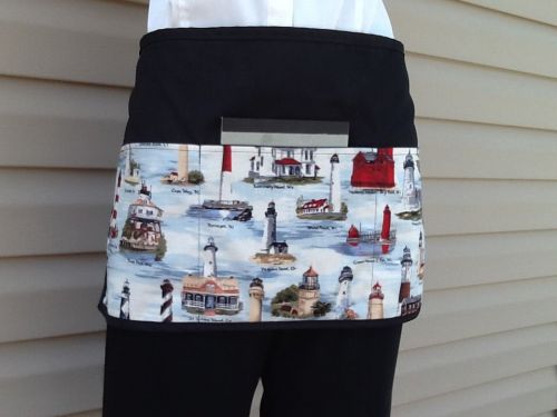 Black Light Hous 3 POCKET WAITRESS WAIST APRON RESTAURANT SERVER  Classyaprons