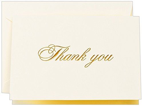 Crane &amp; Co. Gold Script Thank You Note (CT1418)