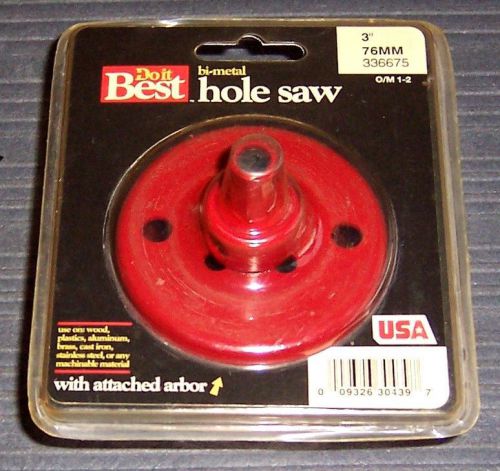 Do it best 336675 3&#034; self arbored hole saw manufactured by mk morse usa for sale