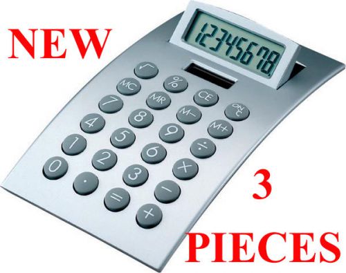 3PC Office Desk Calculator Battery And Solar, Desk Top Desktop New