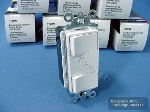 10 New Cooper White Combination Decorator DOUBLE Rocker Switch Controls 3282W