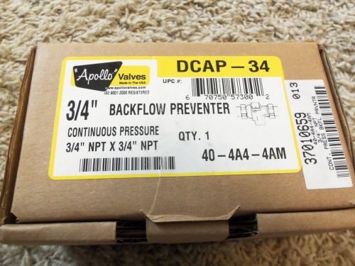 Apollo valve backflow preventer 3/4 &#034; dcap-34  3/4&#034; npt x 3/4&#034; npt nos for sale