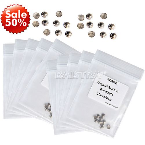 200Pcs Brand New Dental Orthodontic Lingual Buttons Bondable Round Base Mesh 0lA