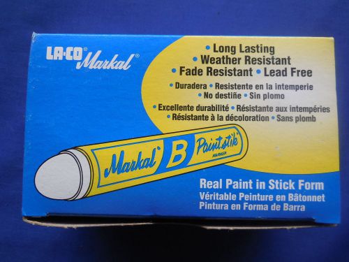 Markal Paintstik Solid Paint Marker-White,Yellow,Red,Black,Orange,Blue-Box of 12