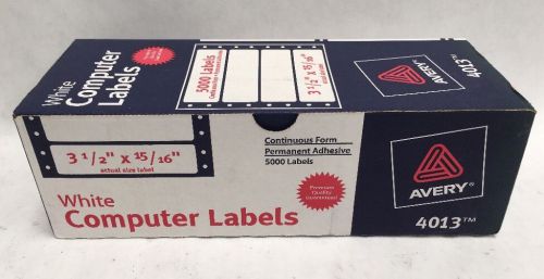 LOT of 2 Avery Continuous Form White Computer Labels 4013 Perm Adh 3-1/2&#034;x15/16&#034;