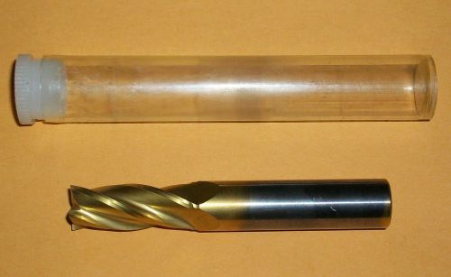 13/22&#034; solid carbide tin coated end mill 4 flute centercutting 1&#034; loc  new for sale