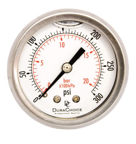 2&#034; liquid filled pressure gauges - 1/4&#034; npt center back mount 300psi for sale